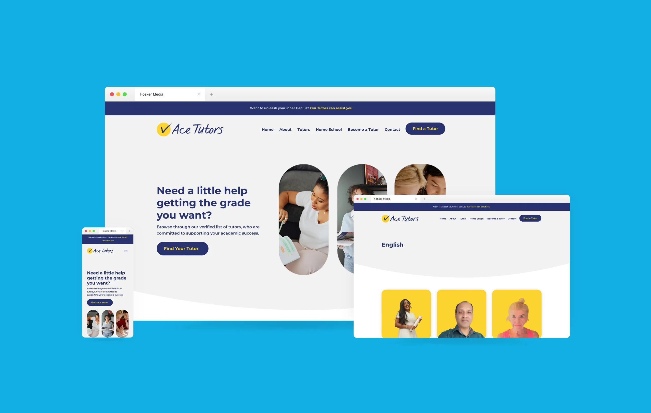 Ace Tutors website by Fosker Media